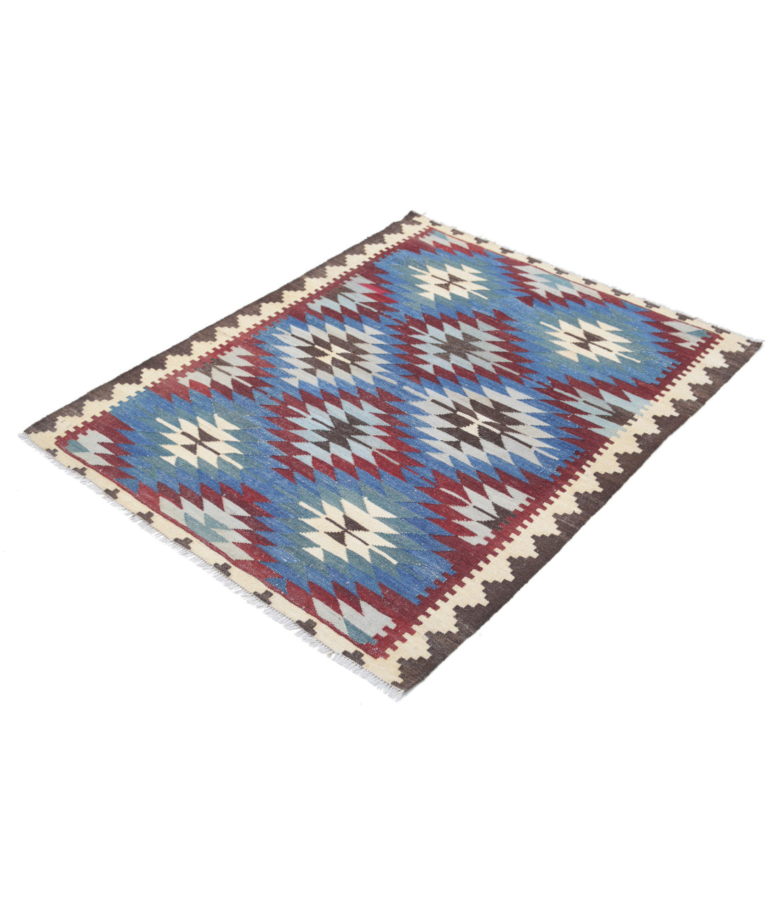 Hand Knotted Maimana Kilim Wool Kilim Rug - 3'5'' x 4'6'' 3'5'' x 4'6'' (103 X 135) / Multi / Multi