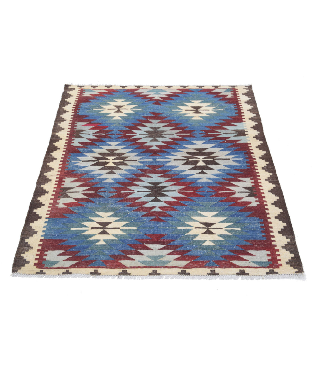 Hand Knotted Maimana Kilim Wool Kilim Rug - 3'5'' x 4'6'' 3'5'' x 4'6'' (103 X 135) / Multi / Multi