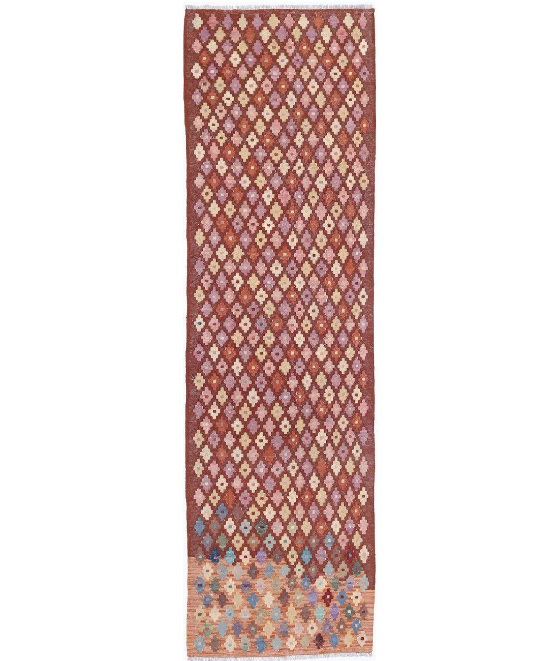 Hand Woven Maimana Kilim Wool Kilim Rug - 2&#39;8&#39;&#39; x 9&#39;9&#39;&#39;