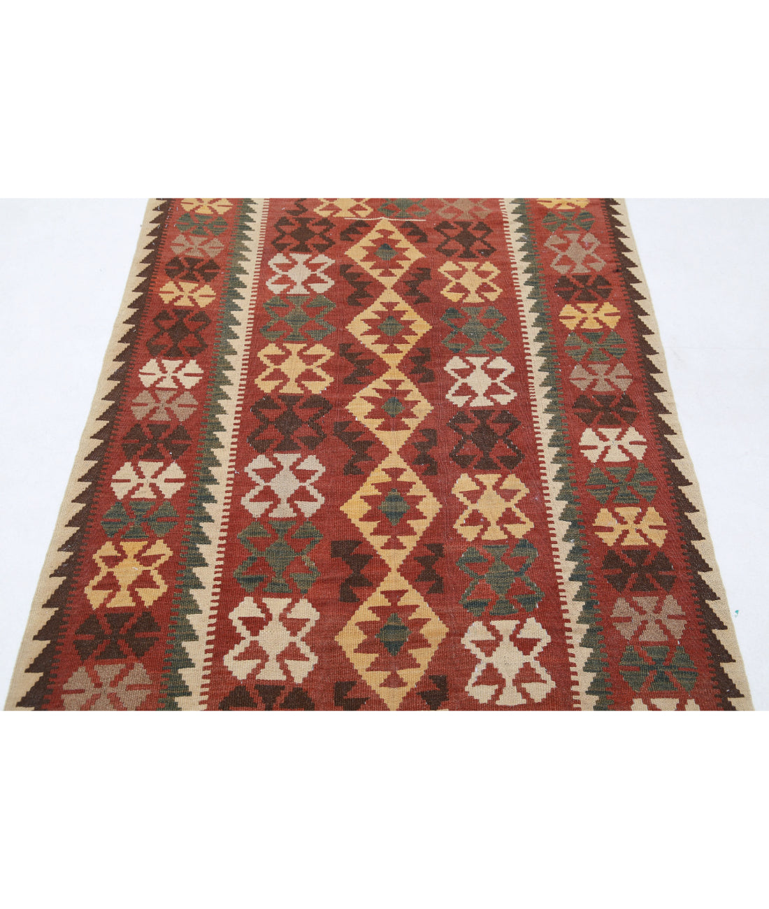 Hand Knotted Maimana Kilim Wool Kilim Rug - 3'8'' x 5'5'' 3'8'' x 5'5'' (110 X 163) / Rust / Rust