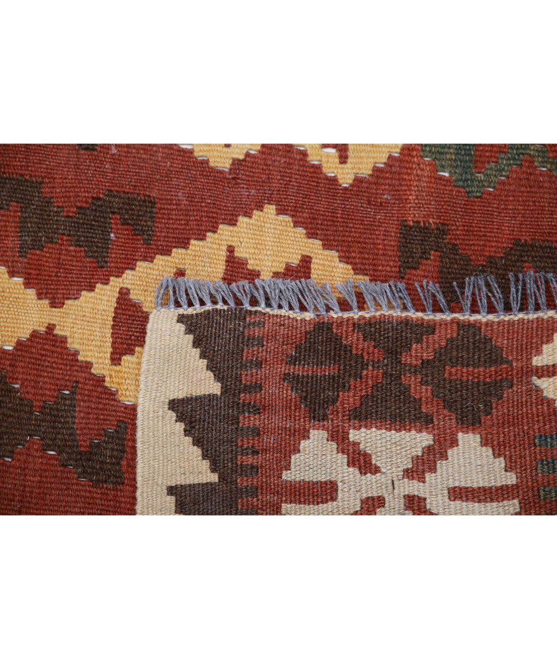 Hand Woven Maimana Kilim Wool Kilim Rug - 3'8'' x 5'5''