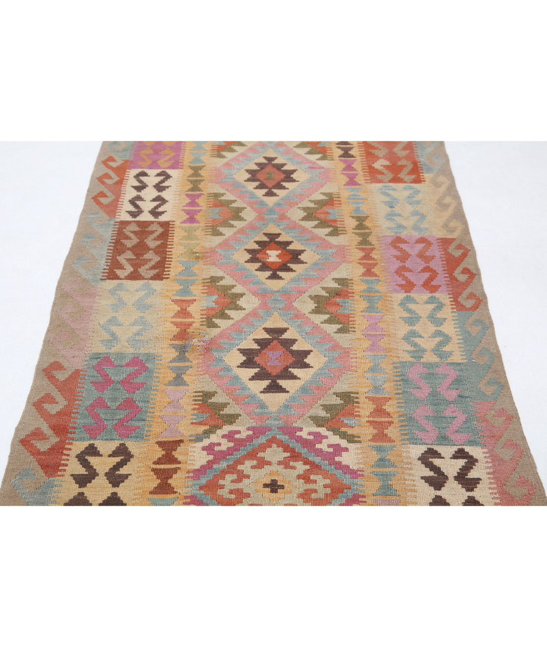 Hand Knotted Maimana Kilim Wool Kilim Rug - 3'3'' x 6'3'' 3'3'' x 6'3'' (98 X 188) / Multi / Multi