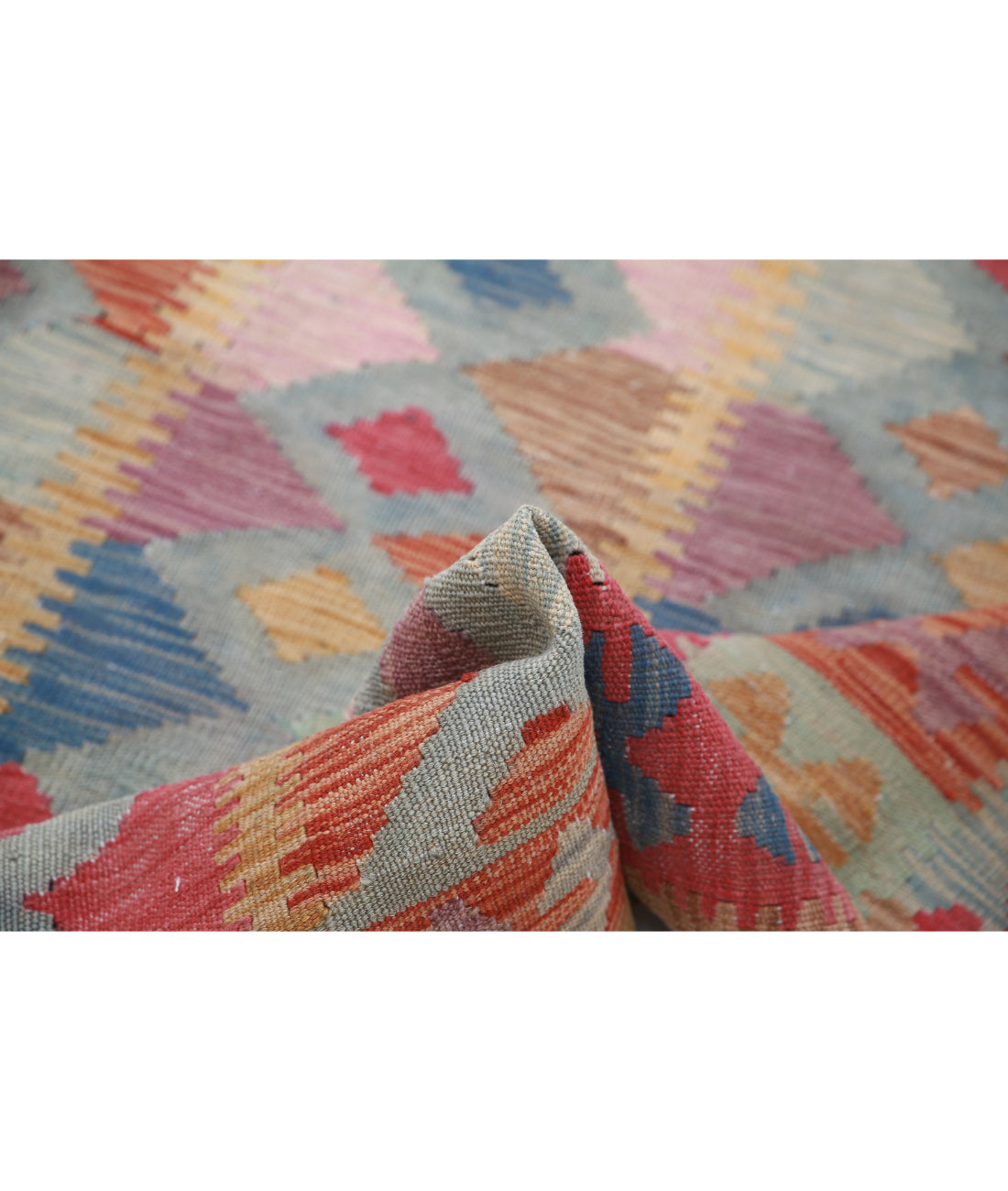 Hand Knotted Maimana Kilim Wool Kilim Rug - 3'11'' x 5'9'' 3'11'' x 5'9'' (118 X 173) / Multi / Multi