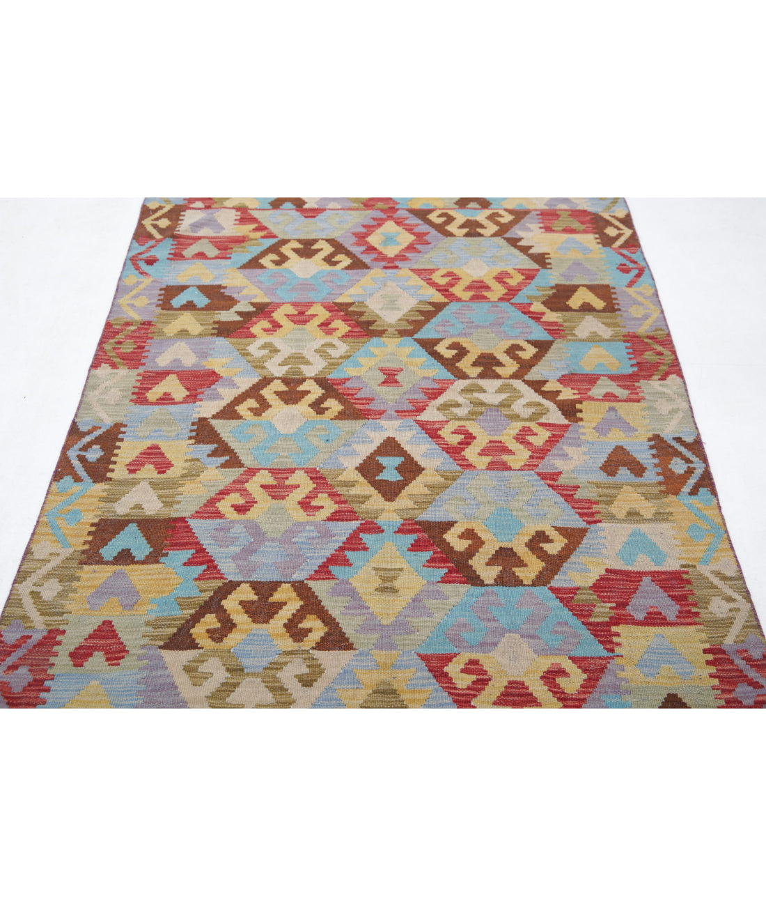 Hand Knotted Maimana Kilim Wool Kilim Rug - 3'10'' x 6'0'' 3'10'' x 6'0'' (115 X 180) / Multi / Multi