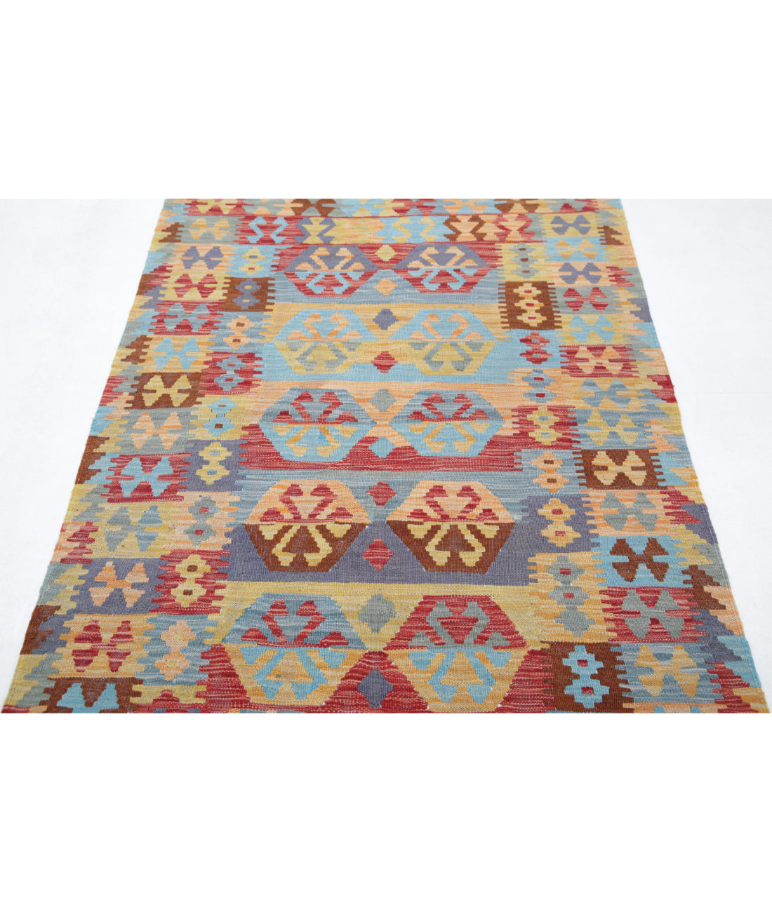 Hand Knotted Maimana Kilim Wool Kilim Rug - 3'8'' x 5'8'' 3'8'' x 5'8'' (110 X 170) / Multi / Multi