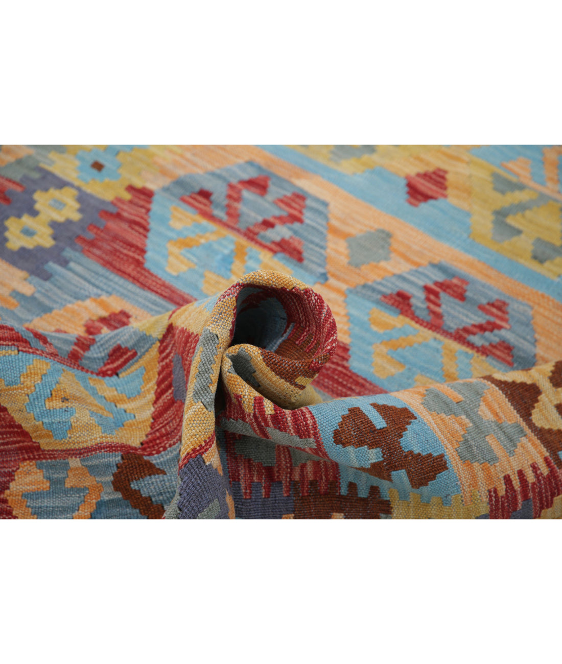 Hand Knotted Maimana Kilim Wool Kilim Rug - 3'8'' x 5'8'' 3'8'' x 5'8'' (110 X 170) / Multi / Multi
