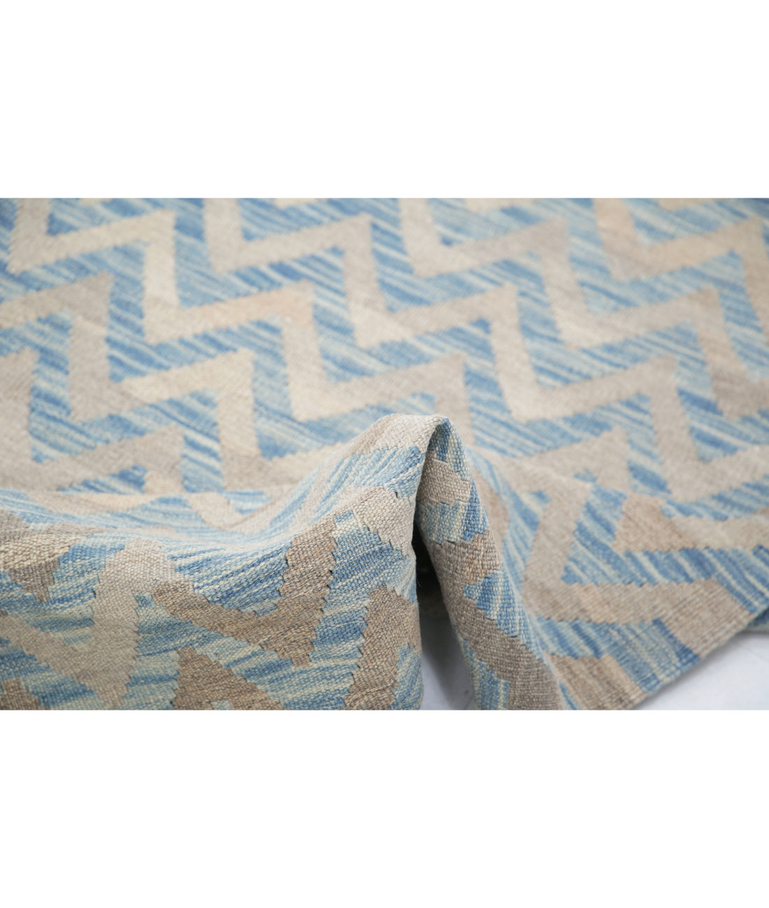 Hand Knotted Modern Kilim Wool Kilim Rug - 2'8'' x 3'10'' 2'8'' x 3'10'' (80 X 115) / Blue / Blue