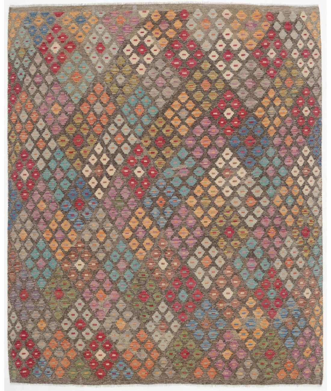 Hand Woven Natural Kilim Wool Kilim 6' 6" X 7' 10" 6' 6" X 7' 10" (198 X 239) / Multi / Multi