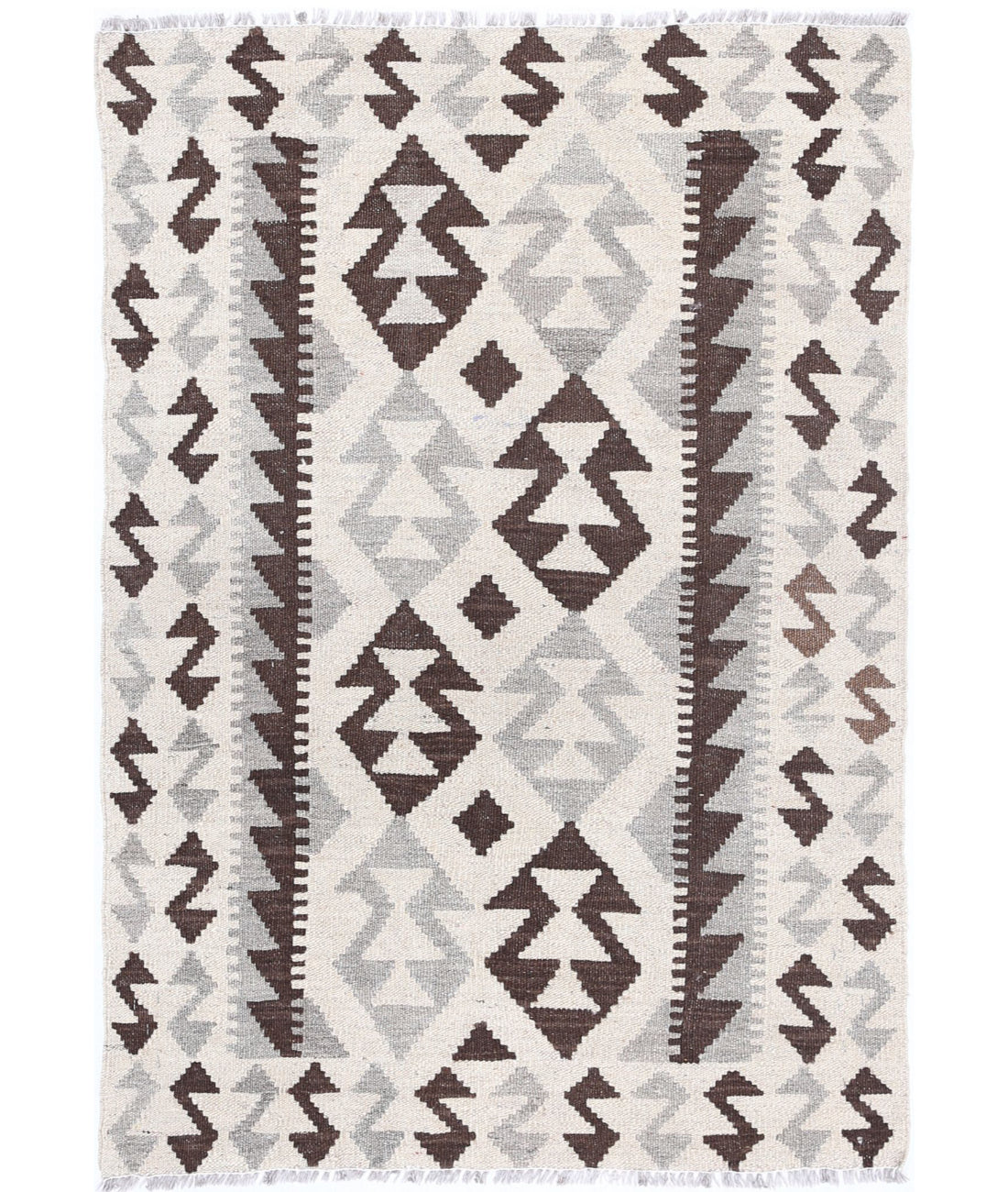 Hand Woven Natural Kilim Wool Kilim Rug - 2'9'' x 3'10''