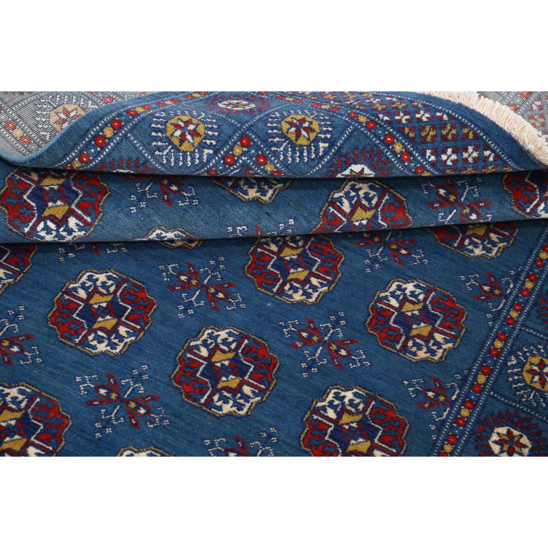 Alfombra Ajrak de lana y seda de bambú - 4'0'' x 6'0''