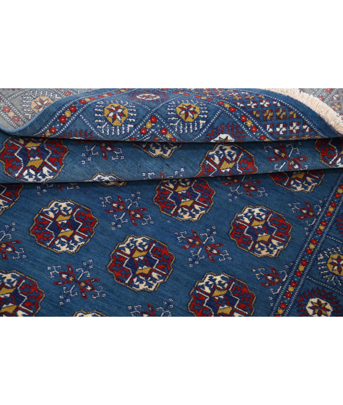 Alfombra Ajrak de lana y seda de bambú - 4'0'' x 6'0''
