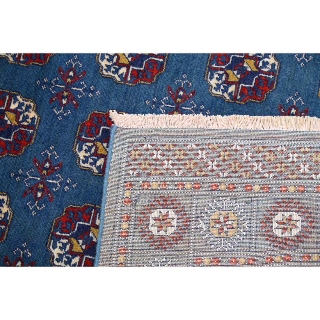 Alfombra Ajrak de lana y seda de bambú - 4'0'' x 6'0''