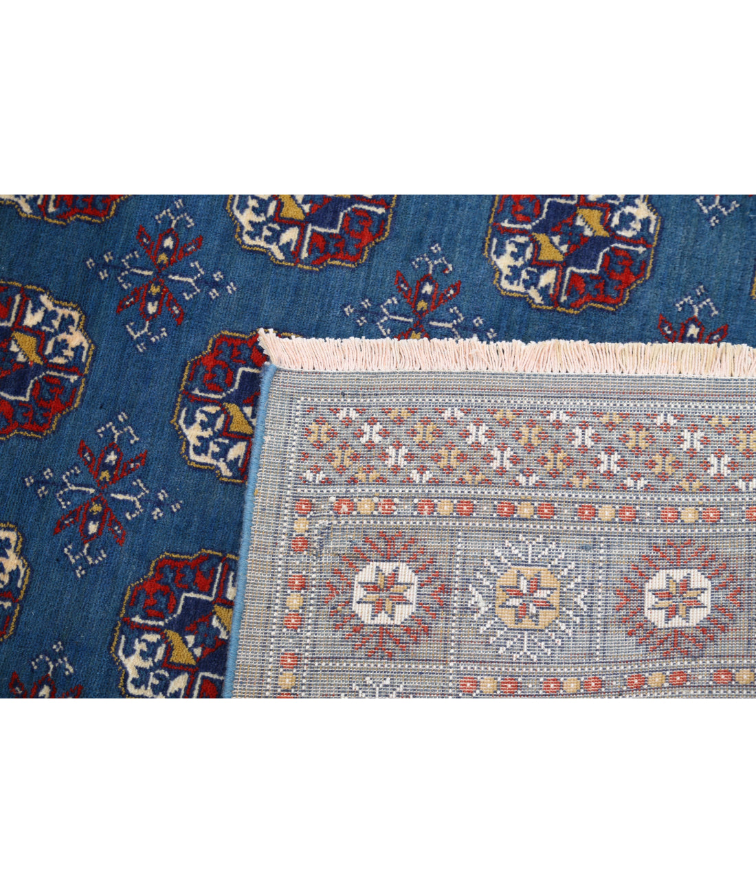 Alfombra Ajrak de lana y seda de bambú - 4'0'' x 6'0''