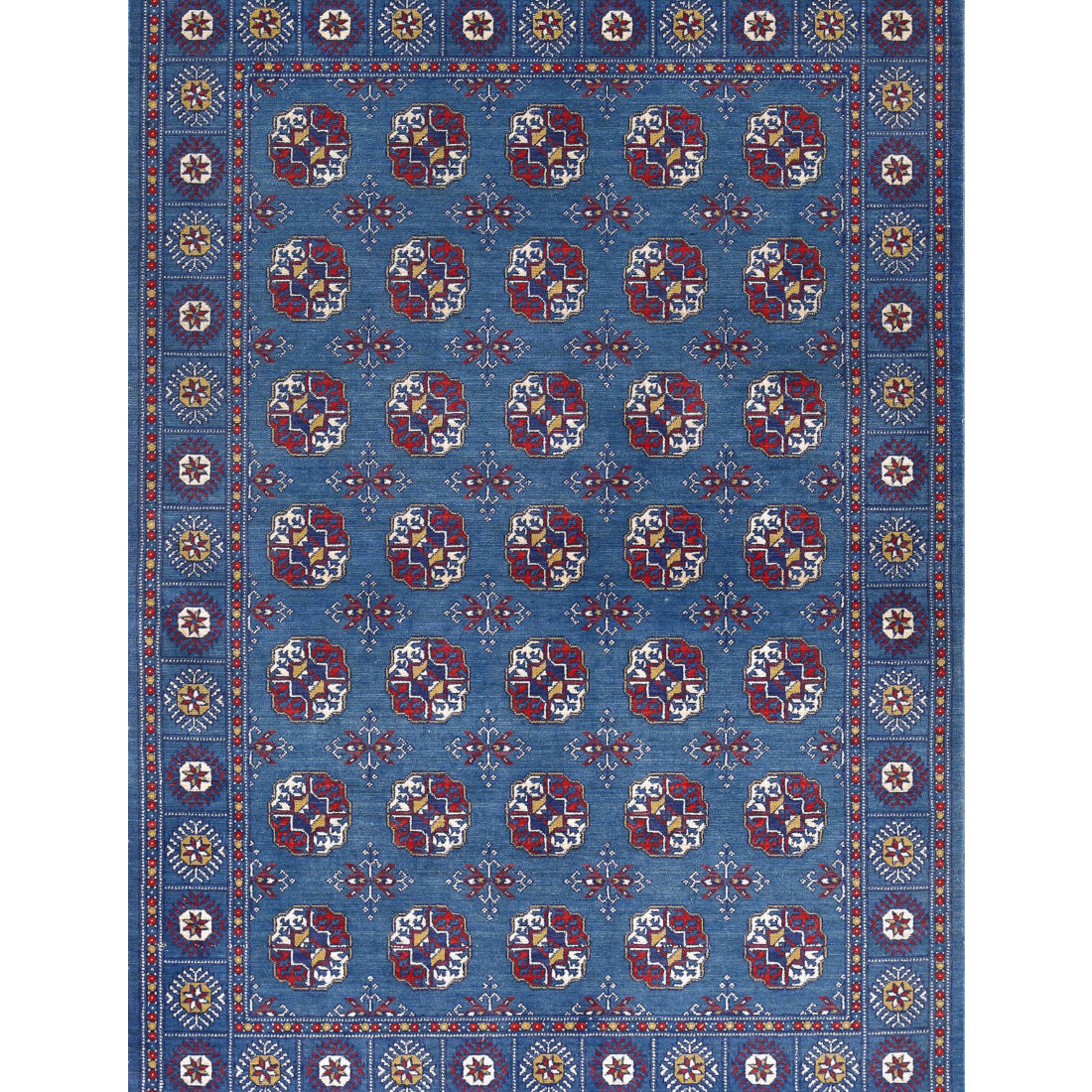 Alfombra Ajrak de lana y seda de bambú - 4'0'' x 6'0''