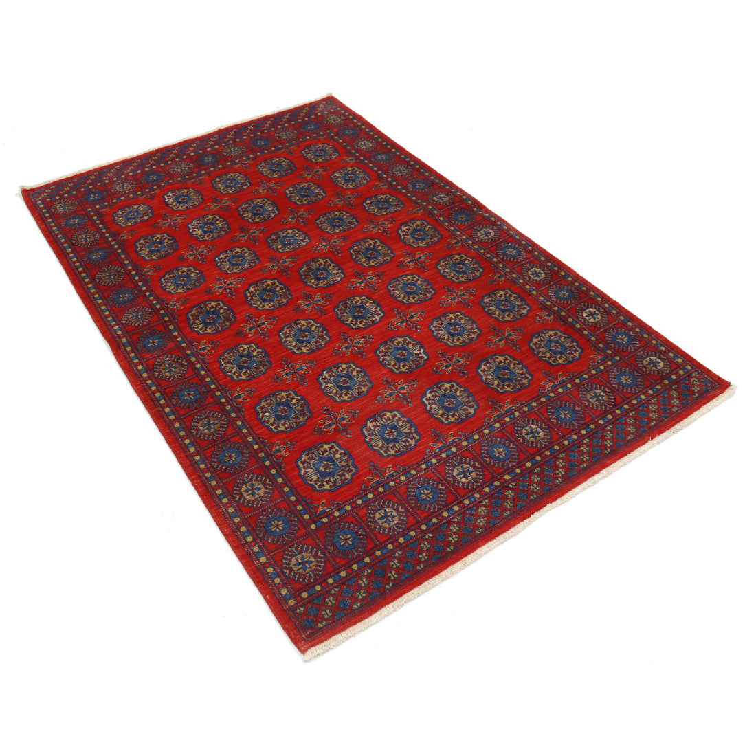 Alfombra Ajrak de lana y seda de bambú - 3'11'' x 6'0''