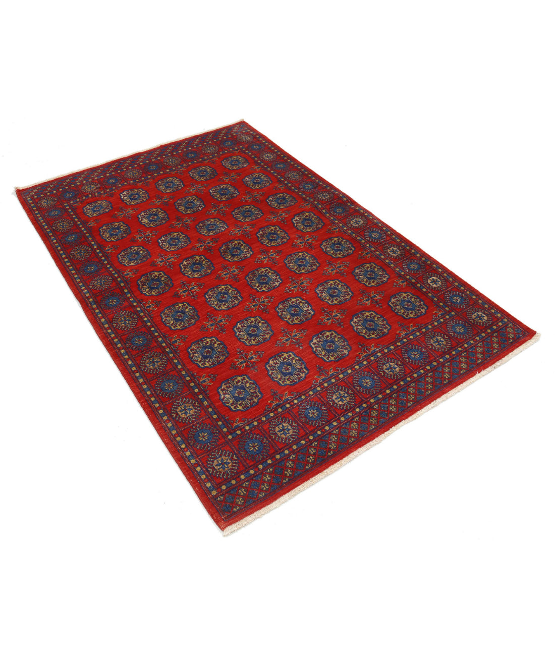 Alfombra Ajrak de lana y seda de bambú - 3'11'' x 6'0''