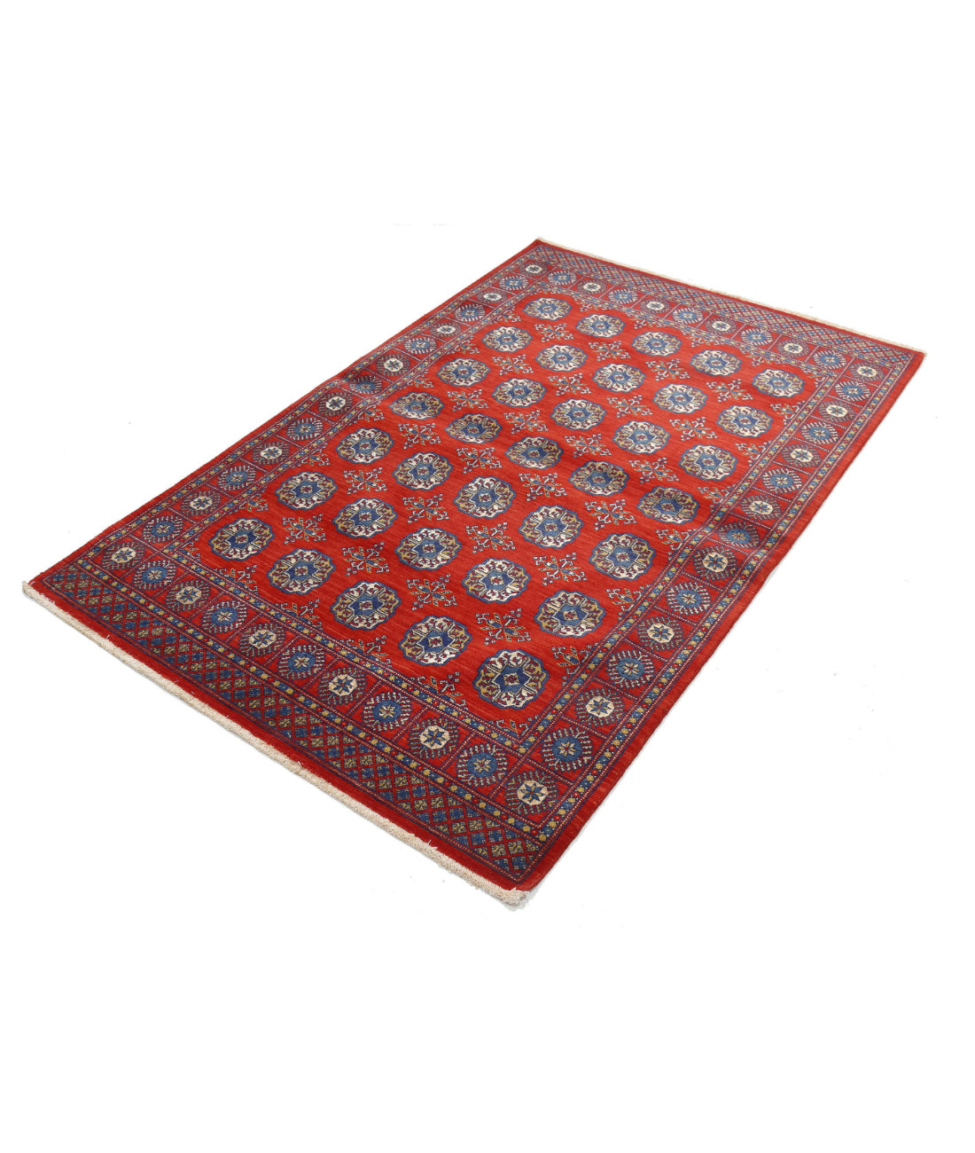 Alfombra Ajrak de lana y seda de bambú - 3'11'' x 6'0''