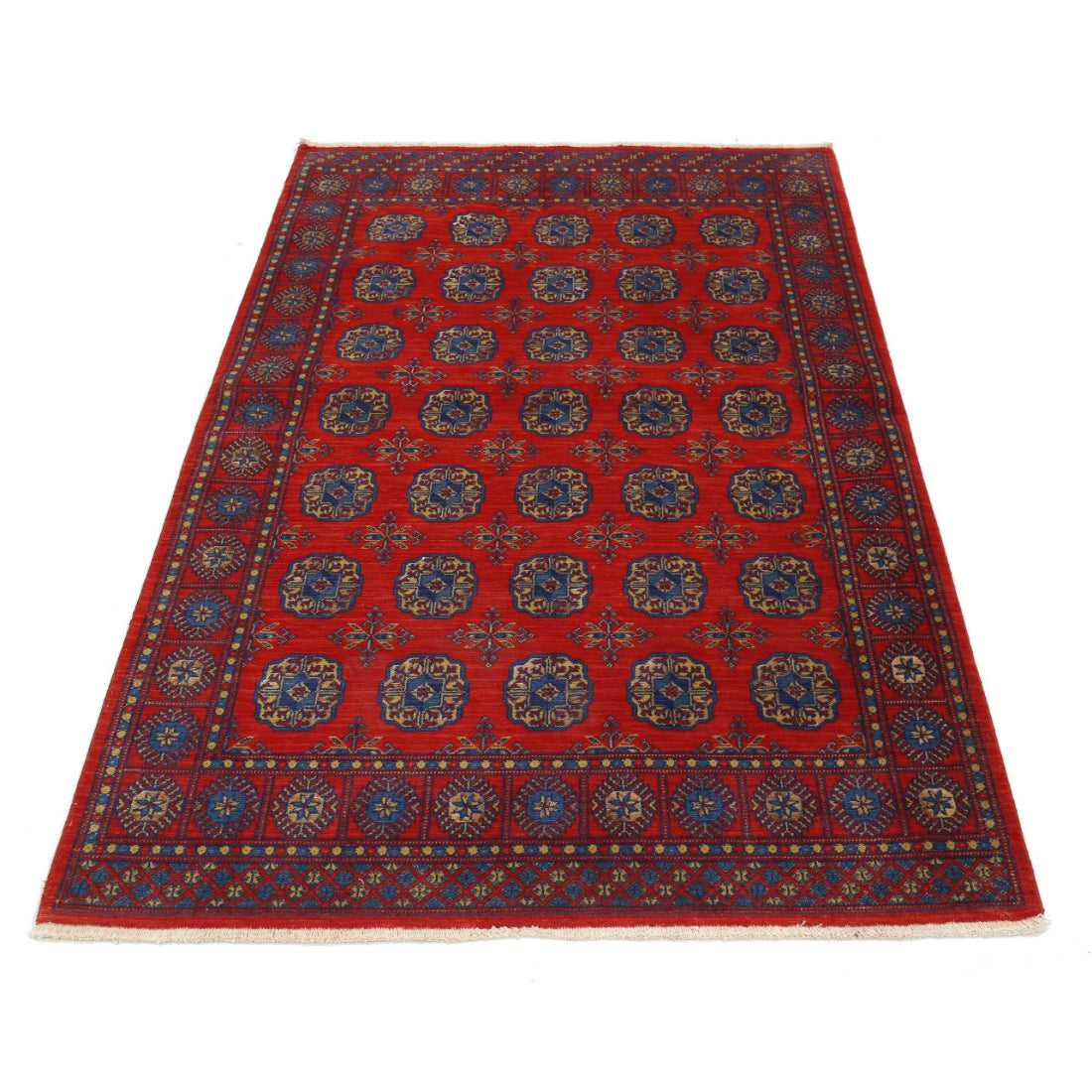 Alfombra Ajrak de lana y seda de bambú - 3'11'' x 6'0''