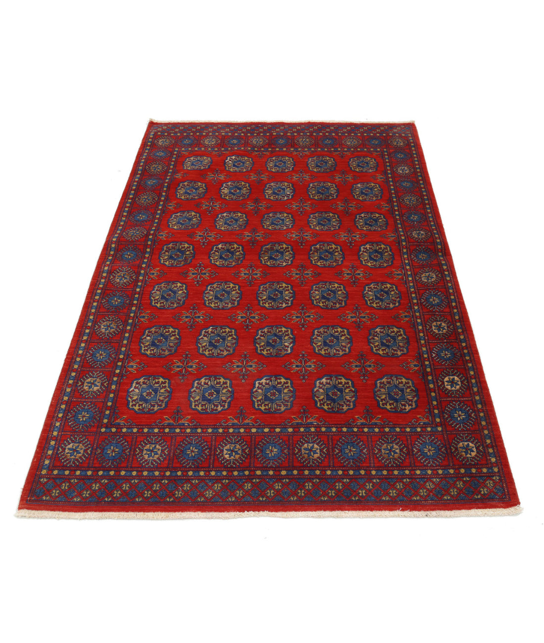 Alfombra Ajrak de lana y seda de bambú - 3'11'' x 6'0''