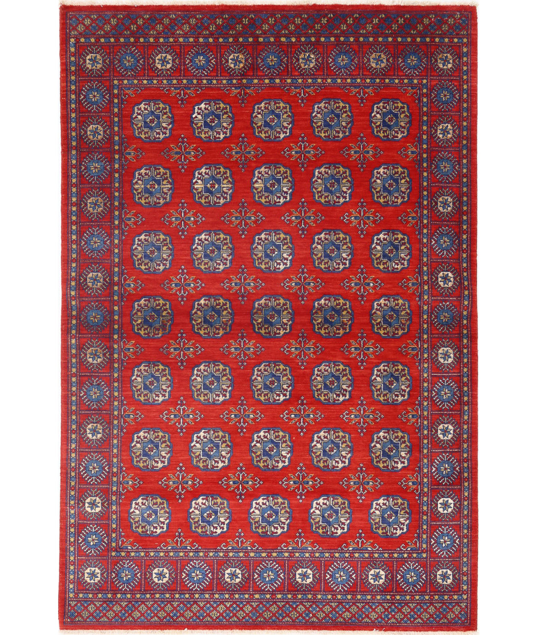 Alfombra Ajrak de lana y seda de bambú - 3'11'' x 6'0''