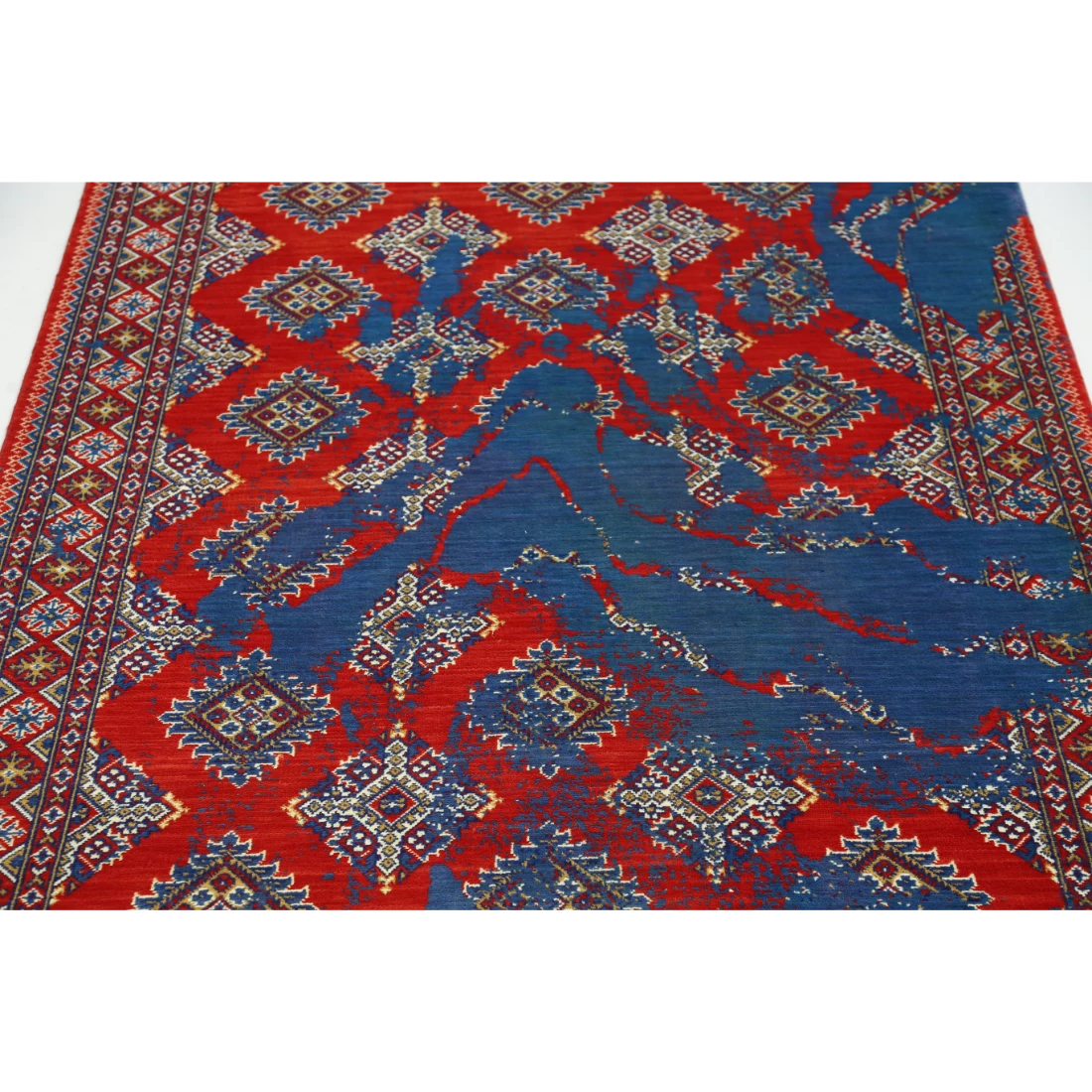 Ajrak Wool & Bamboo Silk Rug - 4'0'' x 6'0''