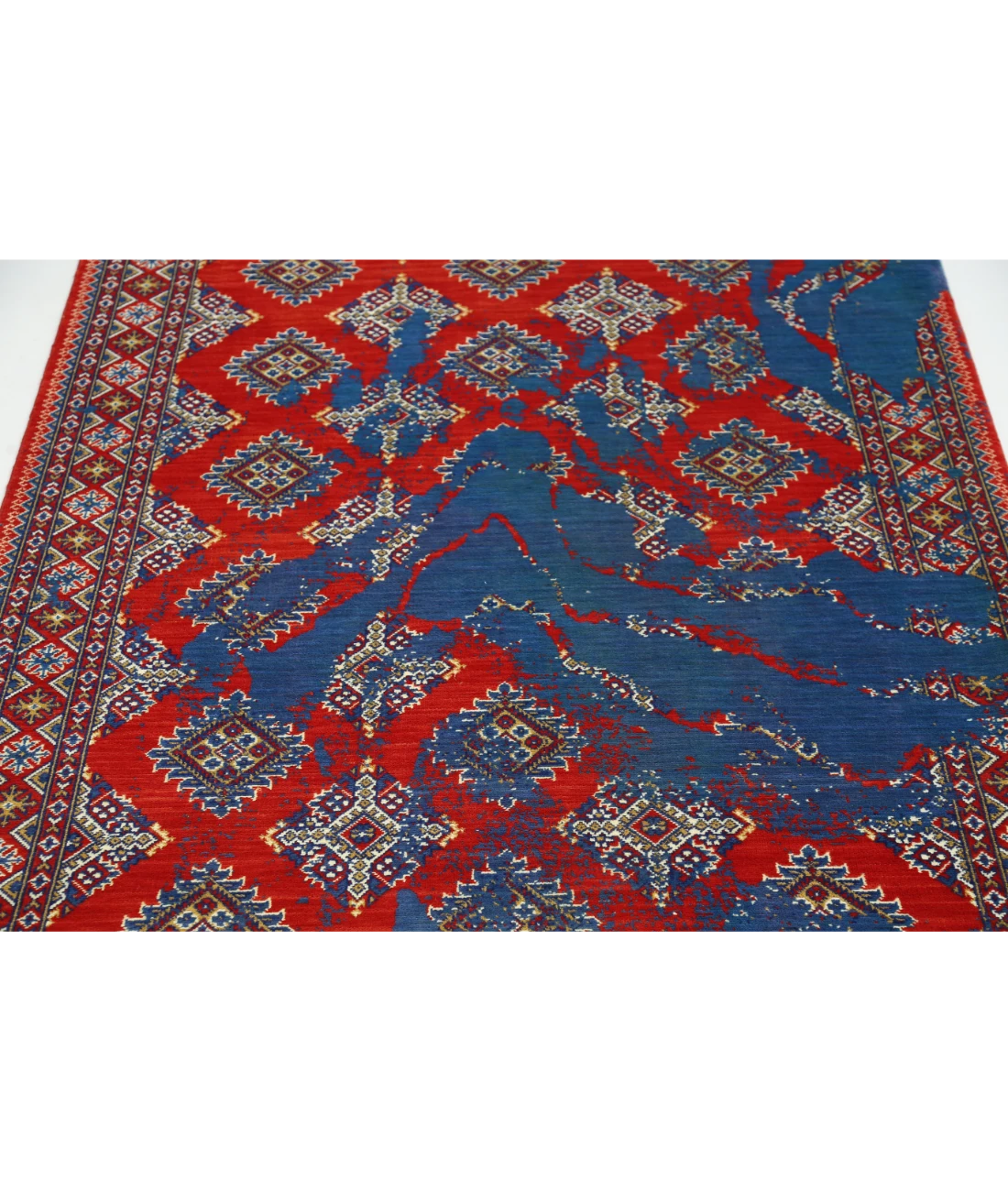 Ajrak Wool & Bamboo Silk Rug - 4'0'' x 6'0''
