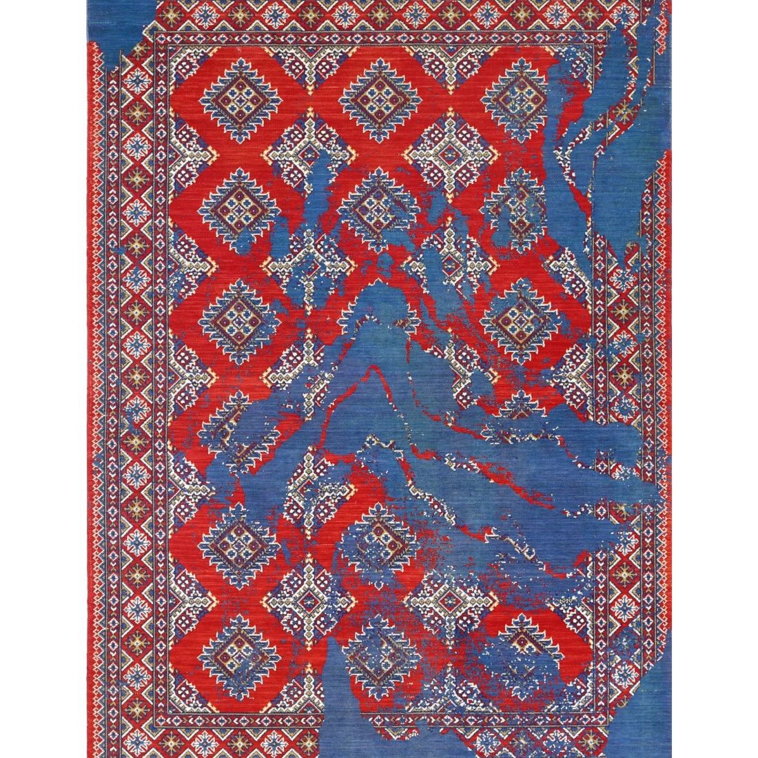 Ajrak Wool & Bamboo Silk Rug - 4'0'' x 6'0''