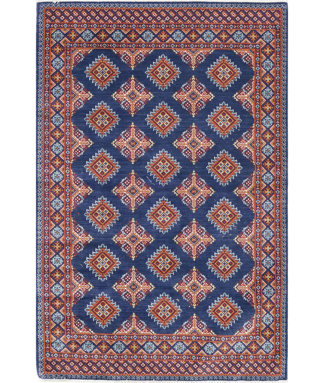 Ajrak Wool & Bamboo Silk Rug - 3'11'' x 6'0''