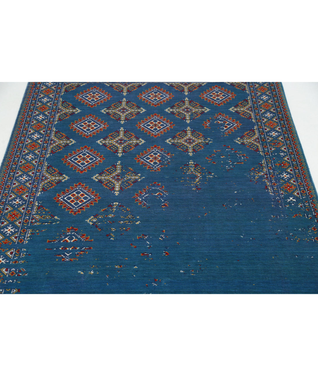 Ajrak Wool & Bamboo Silk Rug - 3'11'' x 6'0'' 3'11'' x 6'0'' (118 X 180) / Grey / Grey