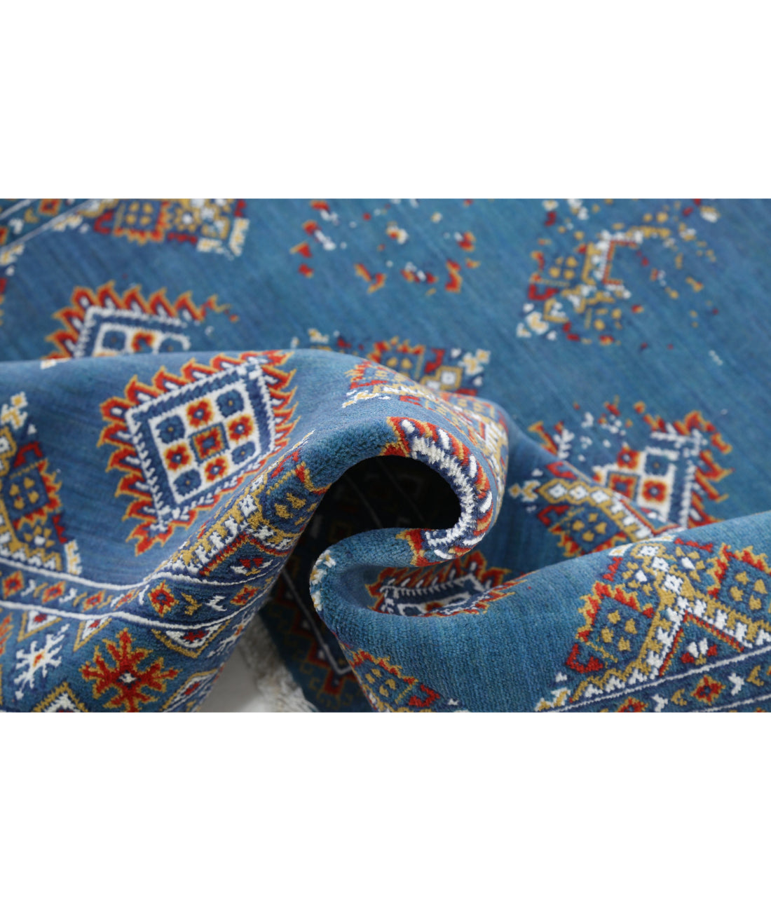 Ajrak Wool & Bamboo Silk Rug - 3'11'' x 6'0'' 3'11'' x 6'0'' (118 X 180) / Grey / Grey