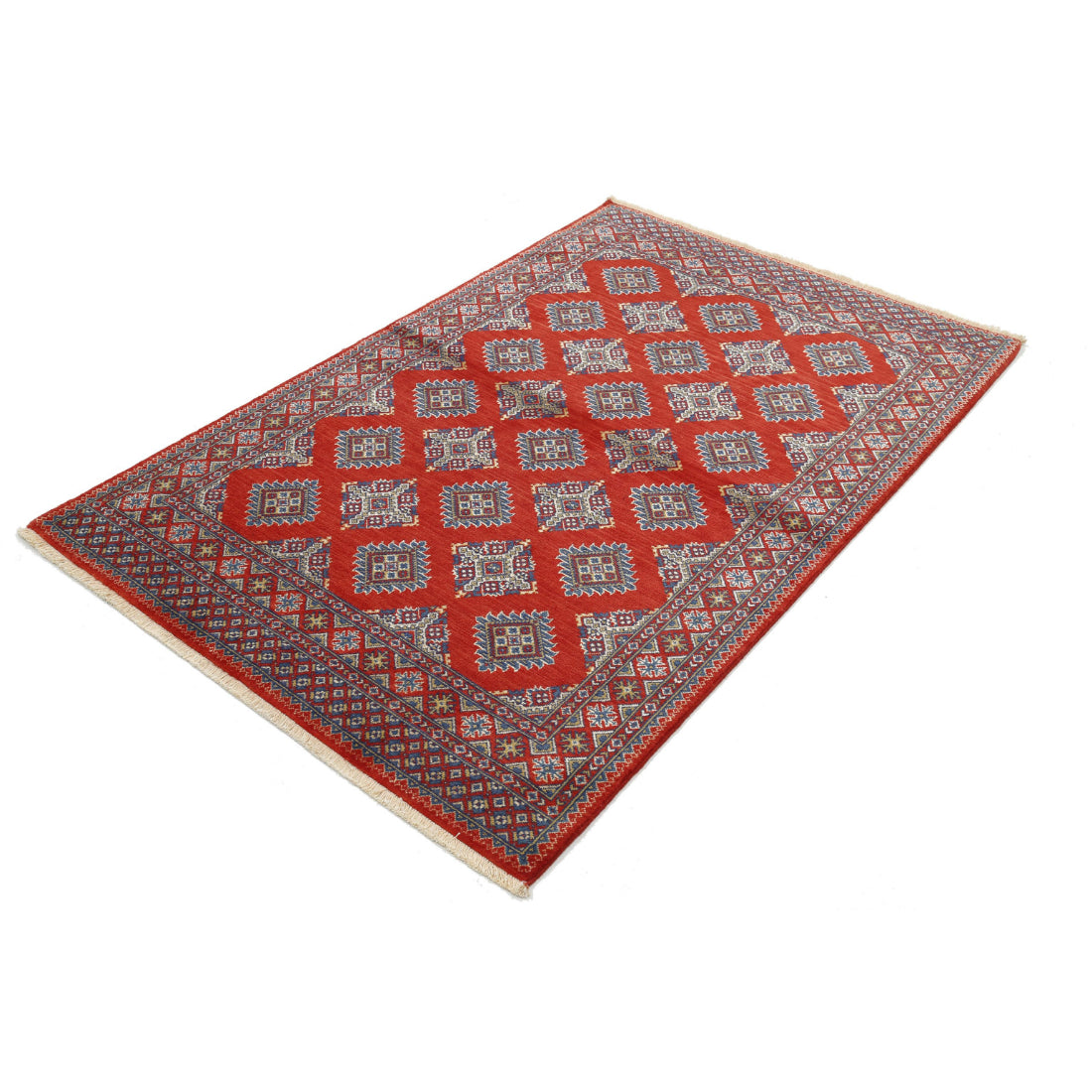Alfombra Ajrak de lana y seda de bambú - 3'10'' x 6'0''