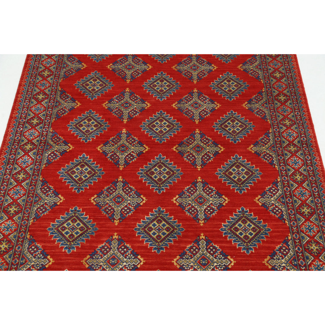 Alfombra Ajrak de lana y seda de bambú - 3'10'' x 6'0''