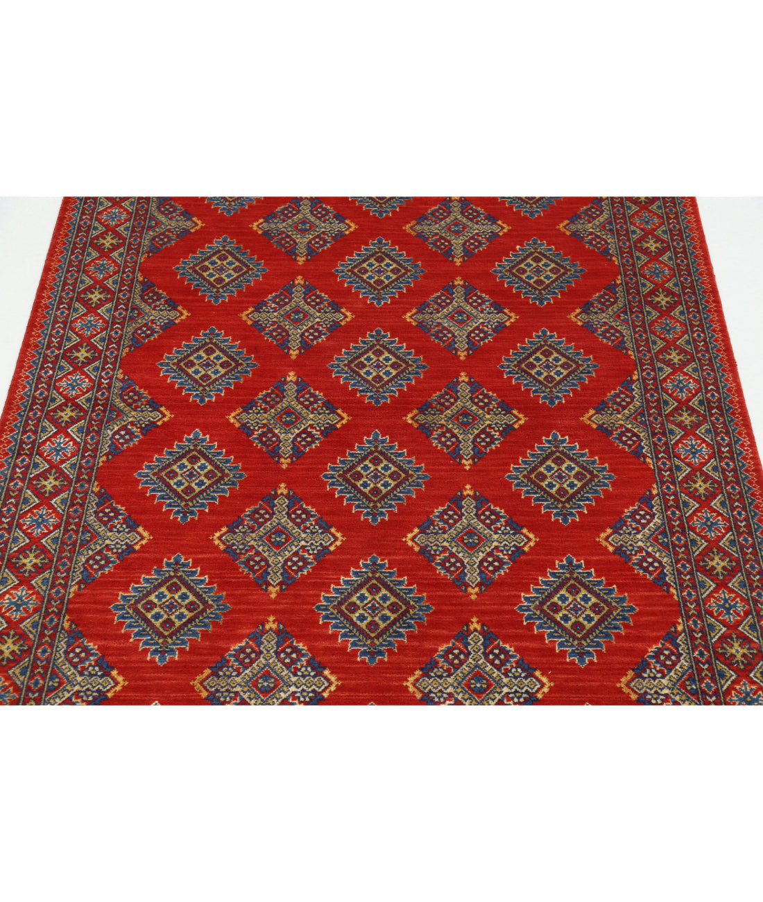 Alfombra Ajrak de lana y seda de bambú - 3'10'' x 6'0''