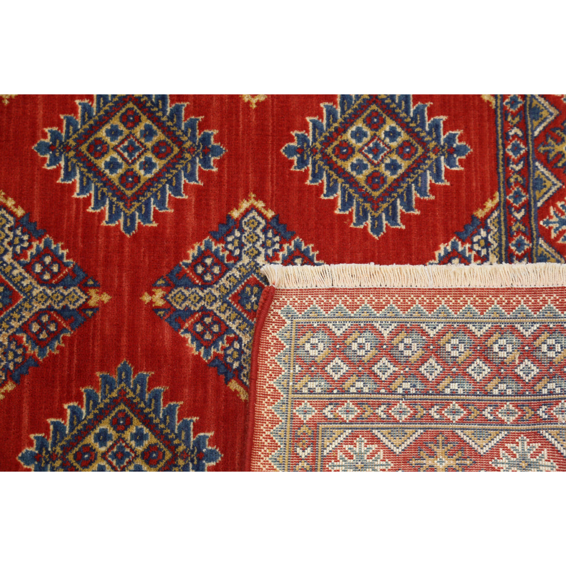 Alfombra Ajrak de lana y seda de bambú - 3'10'' x 6'0''