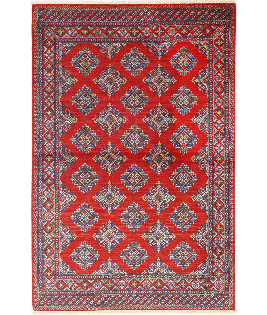 Alfombra Ajrak de lana y seda de bambú - 3'10'' x 6'0''