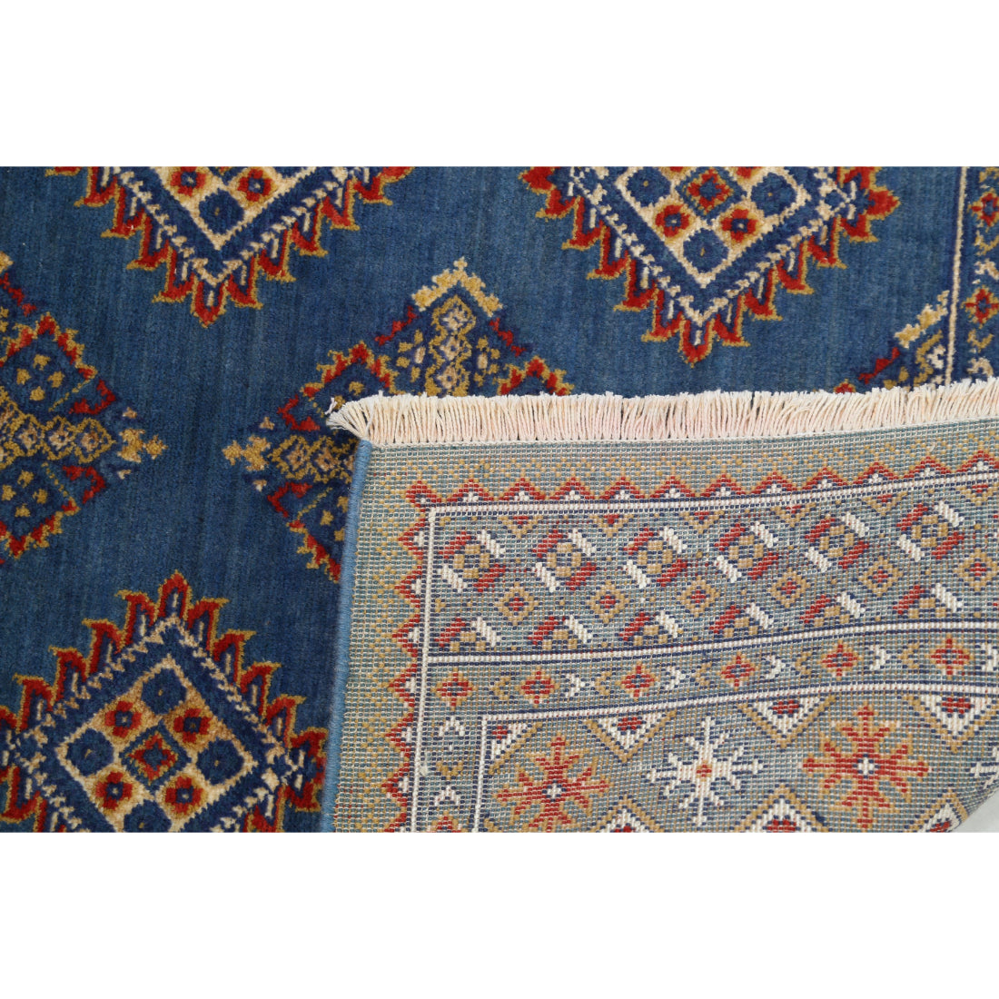 Alfombra Ajrak de lana y seda de bambú - 4'0'' x 6'0''