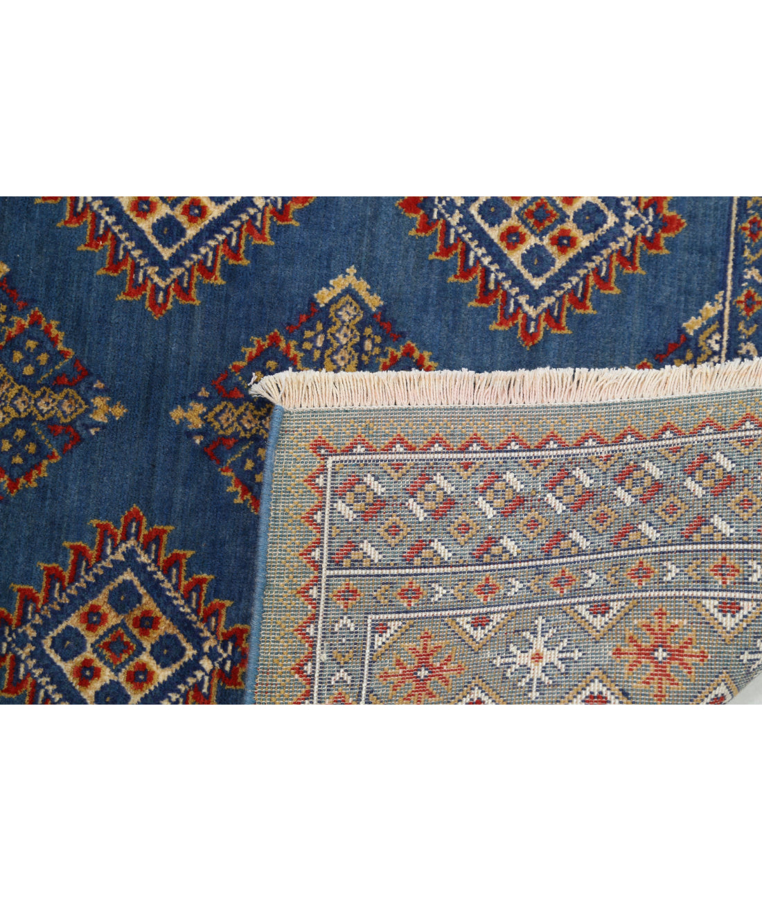 Alfombra Ajrak de lana y seda de bambú - 4'0'' x 6'0''