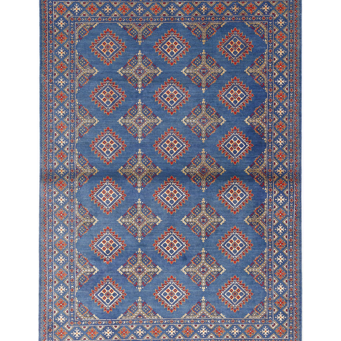 Alfombra Ajrak de lana y seda de bambú - 4'0'' x 6'0''