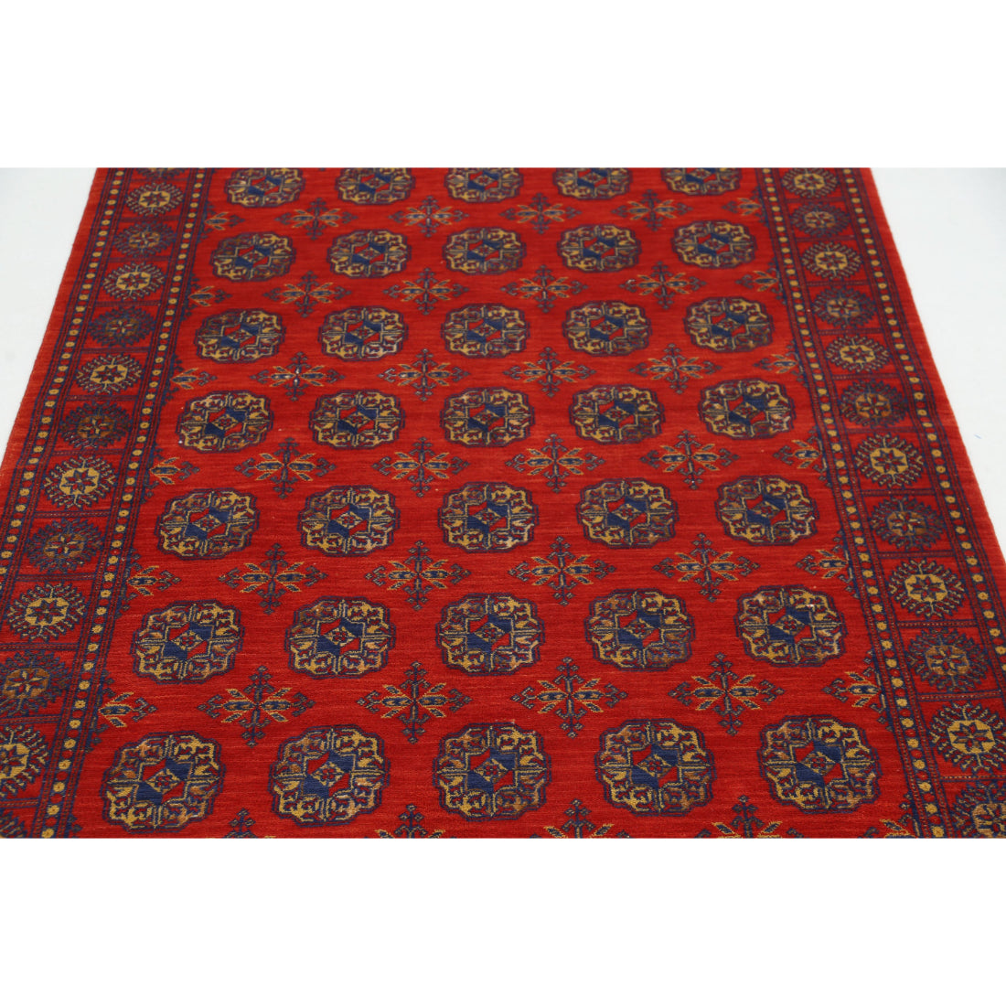Alfombra Ajrak de lana y seda de bambú - 4'0'' x 6'0''