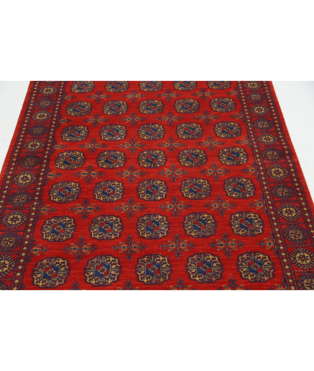 Alfombra Ajrak de lana y seda de bambú - 4'0'' x 6'0''