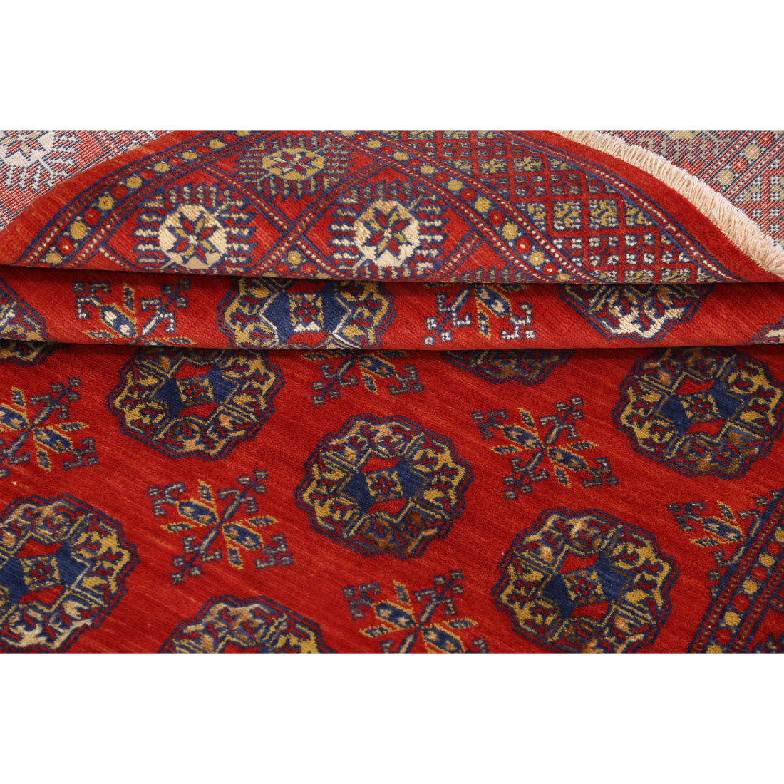 Alfombra Ajrak de lana y seda de bambú - 4'0'' x 6'0''