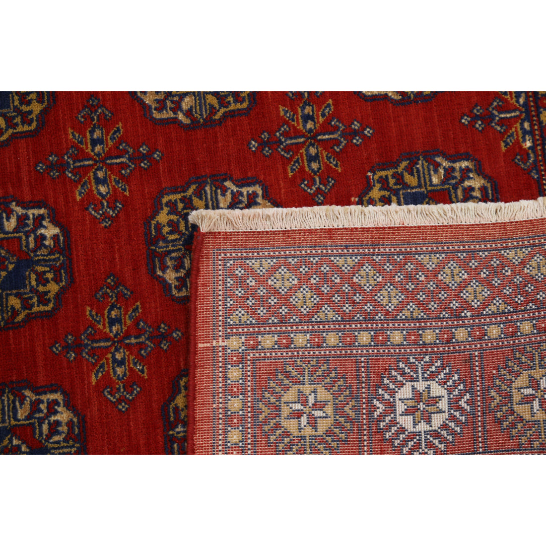 Alfombra Ajrak de lana y seda de bambú - 4'0'' x 6'0''