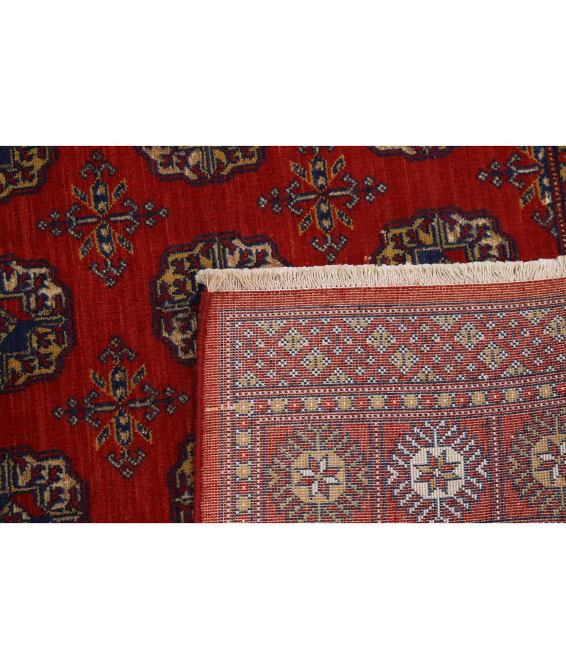 Alfombra Ajrak de lana y seda de bambú - 4'0'' x 6'0''
