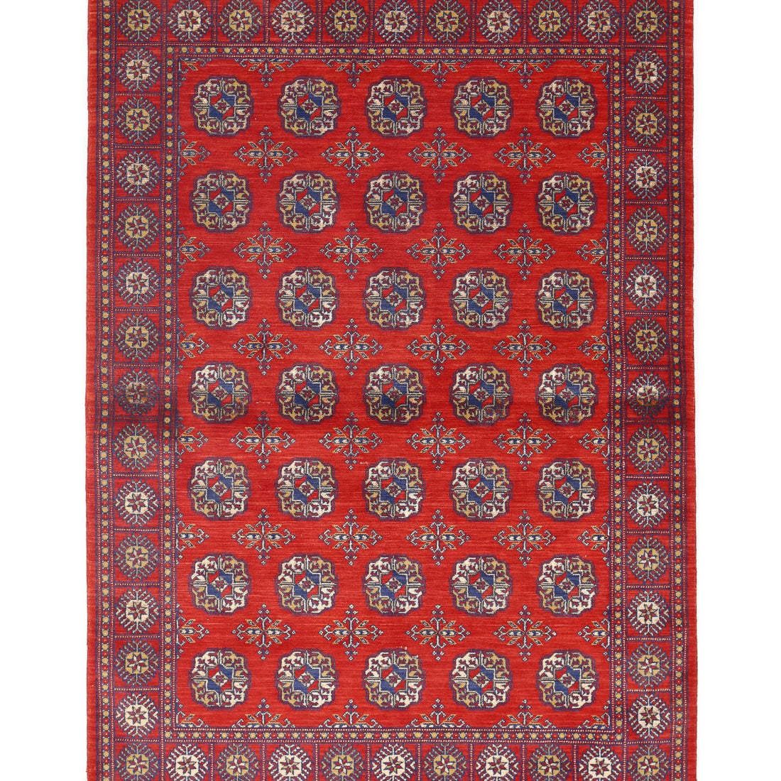 Alfombra Ajrak de lana y seda de bambú - 4'0'' x 6'0''