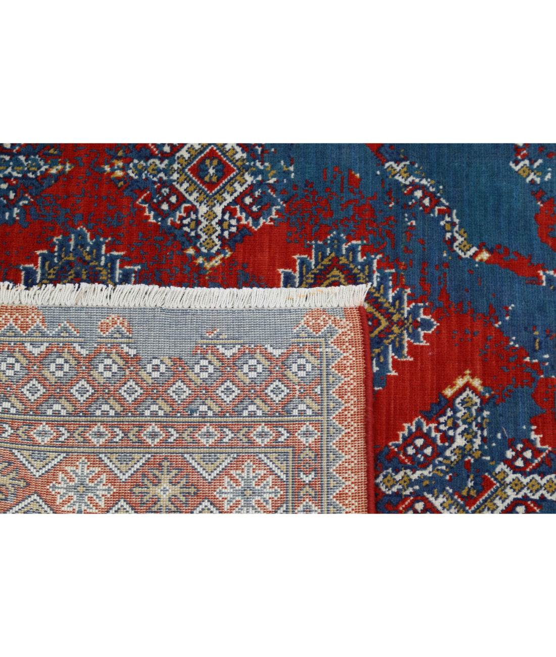 Ajrak Wool & Bamboo Silk Rug - 3'11'' x 6'1''