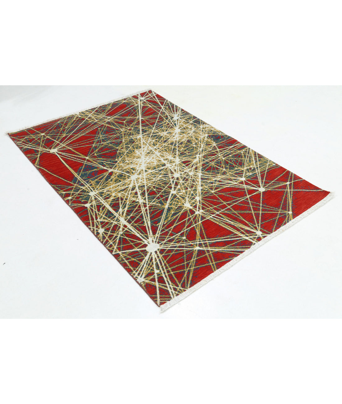 Alfombra de lana Dhanak - 4'0'' x 5'9''