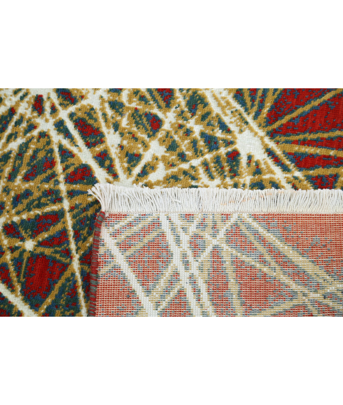 Dhanak Wool Rug - 4'0'' x 5'9'' 4'0'' x 5'9'' (120 X 173) / Red / Gold