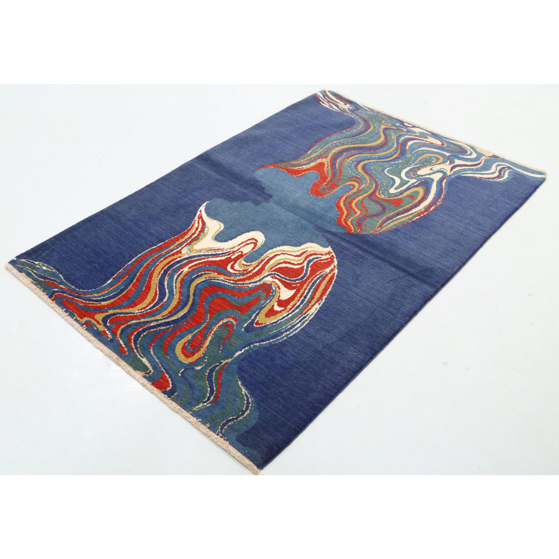 Alfombra Dhanak de lana y seda de bambú - 4'0'' x 5'10''