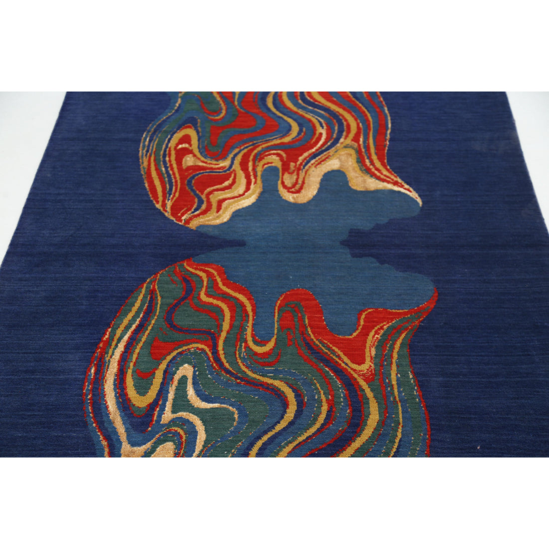 Alfombra Dhanak de lana y seda de bambú - 4'0'' x 5'10''