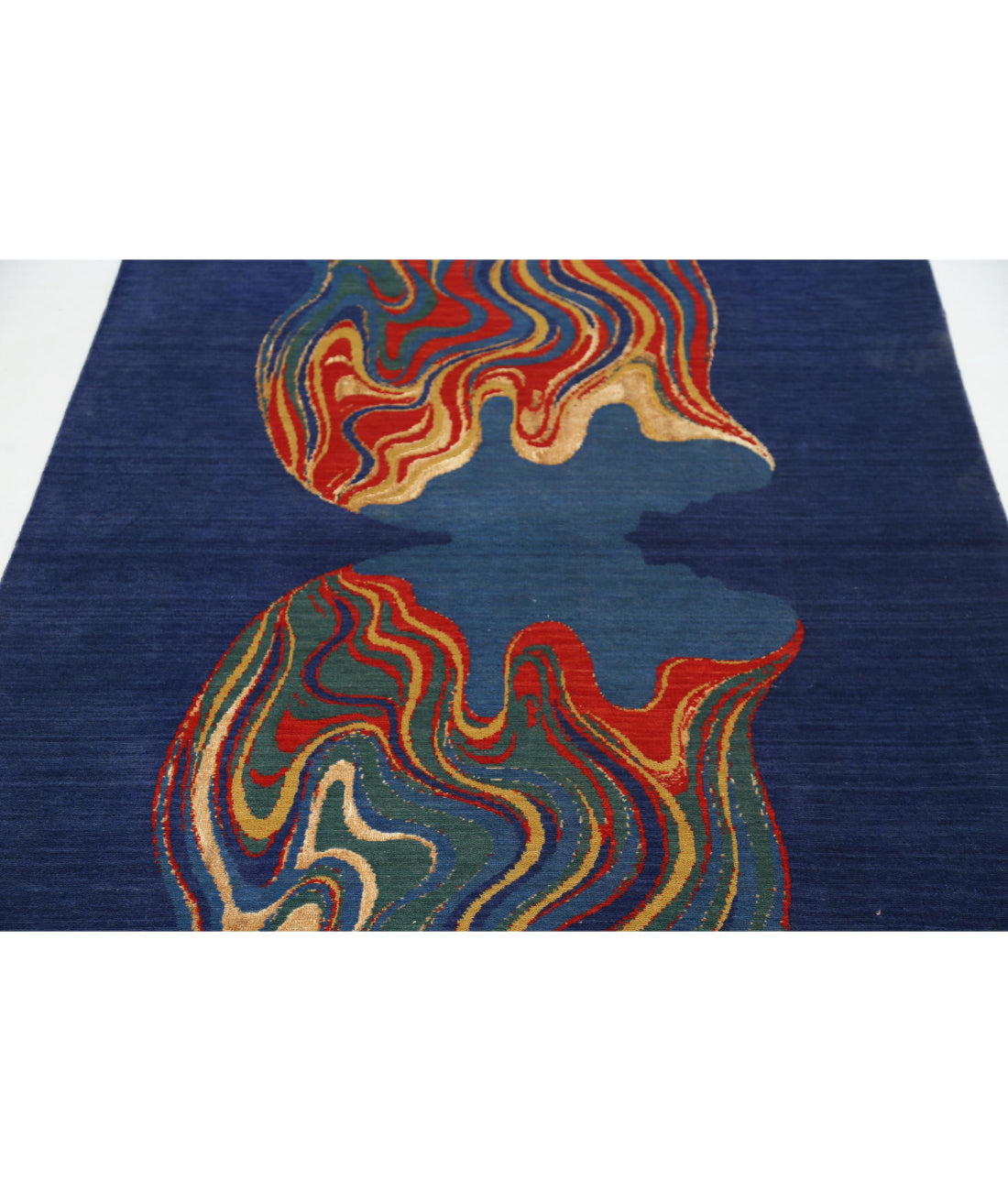 Alfombra Dhanak de lana y seda de bambú - 4'0'' x 5'10''